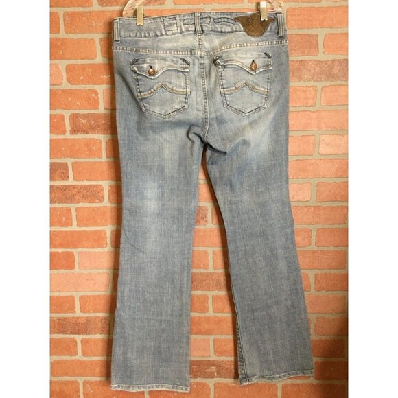 Freestyle Revolution Women's Baked Whisker Wash Boot Cut Jeans Blue Size 14 - Picture 3 of 10